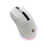 aklow akyoleticaret Rgb Işıklı Kablosuz Oyuncu Mouse 12000 Dpı, Ultra Hafif, Bluetooth + 2.4g Kablosuz + Kablolu, Huano Silent Switch, PAW3311 Sensör, 400 Mah, Beyaz - Çok Renkli
