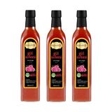 aklow akyoleticaret Şişe, Gül Sirkesi 500 ml x 3 Adet Doğal Fermantasyon Içilebilir Katkısız Cam