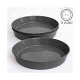aklow akyoleticaret Tabak; Saksı Tabağı Klasik Parlak Plastik Altlık (Antrasit, 20 Cm) - Standart - Çok Renkli