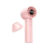 aklow akyoleticaret Taşınabilir Mini USB Şarjlı Turbo Dijital Ekranlı El Vantilatörü, T12, Pembe - Çok Renkli