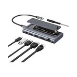 aklow akyoleticaret Usb-C Hub M.2 Nvme SSD Yuvası ile 6'sı 1 Arada Docking Station, HDMI & Gigabit Ethernet, USB 3.2 Portlar, 100W Pd Şarj, Alüminyum Gövde, Tak ve Kullan - Renkli