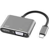 aklow akyoleticaret USB Type-C To HDMI VGA 3.1 4K Çevirici Dönüştürücü Adaptör - Çok Renkli