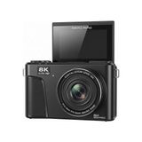 aklow akyoleticaret Vıvopack WD300 8k Vlogging Dijital Fotoğraf Makinesi, 18X Zoom Çift Bataryalı, 88MP 180° Dönebilen Ekranlı Wi-Fi Vlog Kamerası, Siyah - Çok Renkli