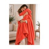 aklow akyoleticaret Wellsoft Battaniye Televizyon Battaniyesi Peluş Polar Battaniye Tek Kişilik 170 * 230-KIREMIT - Çok Renkli