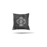 aklow akyoleticaret Yaprak Desenli Kelebekli Gizli Fermuarlı Koyu Gri Yastık Kılıfı 45 x 45 - Çok Renkli