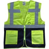 aklow akyoleticaret Yönetici Ikaz Yeleği Sarı/lacivert L Beden - Çok Renkli - 10 x 10 cm