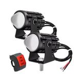 aklow akyoleticaret Youmaxe Anahtar Teli Grubuna Sahip Motosiklet Mini LED Farlar, Su Geçirmez 6000K, 60W Spot Işığı 6000LM, Sis Farları, Motosikletler, Arabalar, Kamyonlar, Traktörler ve Arazi Araçları Için Uyg - Çok Renkli