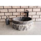 Akm Dekor Grey Natural Patlatma Mermer Lavabo - Gri - ÇANAK