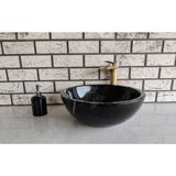 Akm Dekor Toros Çanak Mermer Lavabo - Siyah