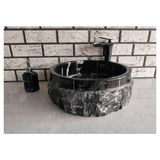 Akm Dekor Toros Patlatma Mermer Lavabo - Siyah - ÇANAK