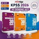 Akm Kitap Pegem Yayınları 2026 Kpss Tarih Coğrafya ve Vatandaşlık Deneme Seti 3 Kitap