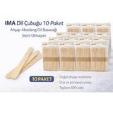 Akmanora Ima Dil Çubuğu 50 Adet Ahşap Abeslang Steril Olmayan Tahta Dil Basacağı 10 Paket
