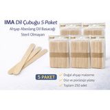 Akmanora Ima Dil Çubuğu 50 Adet Ahşap Abeslang Steril Olmayan Tahta Dil Basacağı 5 Paket