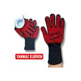 akmanstore BBQ Isıya Dayanıklı Silikon Kaplı Yanmaz Mangal ve Fırın Eldiveni
