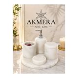 Akmera Home Akmera Elite 5 Parça %100 Gerçek Mermer Banyo Seti