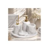 Akmera Home Gerçek Mermer Ultra Lüks 5 Parça Banyo Seti