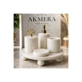 Akmera Home Mermer Top Ayaklı Standlı 5 Parça Lüks Banyo Seti