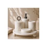 Akmera Home Top Ayaklı Düz Tepsi Tasarım Sunumluk&Mücevher Standı Çok Amaçlı 5 Parça Lüks Banyo Seti ÖZELSERİ