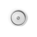 Akmetal 42CM Çap ,yuvarlak Evye , Paslanmaz, Daire, Oval Krom Mutfak Lavabosu Evyesi
