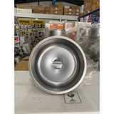 Akmetal Akmetal 42Cm Çap ,Yuvarlak Evye , Paslanmaz, Daire, Oval Krom Mutfak Lavabosu Evyesi