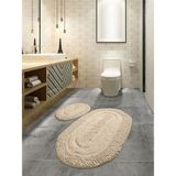 Akmex Grup 2'Li Tafting Banyo Paspası Banyo Halısı Peluş Halı Klozet Paspas Takimi Ebat 50.60 - 60.100