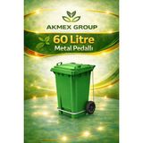 Akmex Grup Akmex Pedallı Metal Atık Plastik Çöp Konteyneri 60 Litre Konteyner - A Isıya Karşı Dayanıklı- - Yeşil