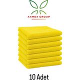 Akmex Grup Mikrofiber Temizlik Bezi 10 lu 40X40 Mutfak Yer Banyo Temizleme Bezi Havlu Bez Sarı Renk