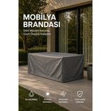 Akn Bahçe Mobilya Brandası 200*150*75 cm Masa Sandalye Koruma Örtüsü Gri Kılıf Su Geçirmez