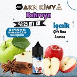 Akn Kimya Bahreyn Yoğun Dıy Kit Çift Elma Anason Gıda Aroması %25 Oranda Aroma İçerir (Hazır Değildir ) - 30 ml