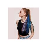 AKOLİFE Açık Mavi Simli Saç Aksesurı/ Saç Işıltısı Yan Postiş Hair Tinsel Shiny Hair
