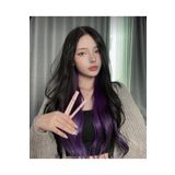 AKOLİFE Mor Renk Tarz Çıt Çıt Saç Yan Postiş 50cm (two Toned Hair)