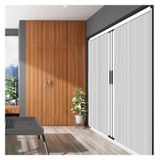 Akordeon Kapı, Beyaz Akordeon Katlanır Kapılar - Tuvalet, Balkon, Dolap, Kiler, Çamaşırhane için İçi Boş Sürgülü Bölme, Yükseklik Ayarı 180-210 cm (72,8 inç x 83 inç)