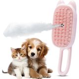 Akotron Pembe Renkli Buharlı Kedi Köpek Tarağı Şarjlı Pet Masaj Aleti ile Hassas Temizlik ve Bakım