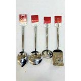 AKPA HOME Akpainox Çelik Ekose Dekor 4'lü Mini Servis Seti Çok Renkli
