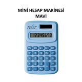 Akraz Art Design Mini Taşınabilir Renkli Hesap Makinesi TOZ MAVİ Öğrenci Hesap Makinesi 8 hane güneş enerjili