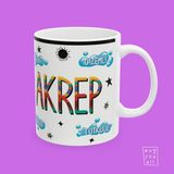 Akrep Burcu Scorpio Astroloji Temalı Özel Çizim Tasarım Hediyelik Porselen Kahve Kupası - Beyaz - 325 ml