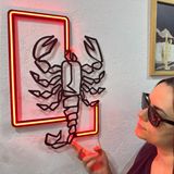 Akrep Neon Metal Duvar Dekoru, Hayvan Neon Tabelası, Akrep Neon Tabelası, Entomoloji Tabelası, Evcil Hayvan Dükkanı için Neon Tabelalar, Astroloji Led Tabelaları, Zodyak Neon (Uzaktan Kumandalı)