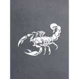 Akrep - Scorpion - Araba - Oto - Motosiklet - Karavan - Cam Sticker 00588 - 100x75 Cm - Beyaz