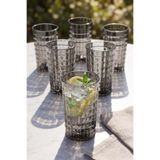 Akrilik Allegra Füme 6'lı Uzun Bardak & Su Meşrubat Bardağı 750 ml (Büyük Boy & Cam Değildir)