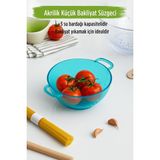 Akrilik Aquamarin Mini Pirinç Süzgeçi & Bakliyat Süzgeçi (3 Su Bardağı Ölçülü)