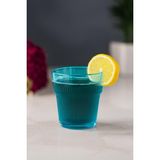 Akrilik Aquamarin Tekli Kısa Bardak & Su Meşrubat Kahve Yanı Bardağı 300 ml ( Cam Değildir ) - Mavi