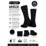 Akrilik Asker Çorabı Yastıklı Topuk ve Güçlendirilmiş Burun, Nefes Alabilen Günlük Outdoor Çorap (3, SİYAH, 40-44)