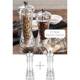 Akrilik Baharat Öğütücüsü, 16 Cm, 2'li Set, Tuz ve Karabiber Değirmeni - Seçenek 1
