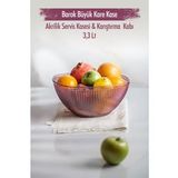 Akrilik Barok Murdum Buyuk Kare Meyve & Salata Kasesi & Karistirma Kabi / 3,3 Lt (Cam Degıldır)