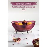 Akrilik Barok Murdum Buyuk Oval Meyve & Salata Kasesi & Karistirma Kabi / 3,3 Lt (Cam Degıldır)