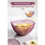 Akrilik Barok Murdum Orta Boy Kare Meyve & Salata Kasesi & Karistirma Kabi / 1,5 Lt (Cam Degıldır)