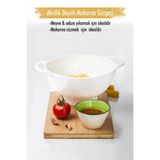 Akrilik Beyaz Makarna Süzgeçi & Sebze Meyve Süzgeçi - Çok Renkli - Standart