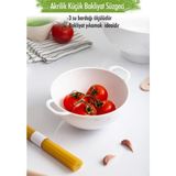 Akrilik Beyaz Mini Pirinç Süzgeçi & Bakliyat Süzgeçi (3 Su Bardağı Ölçülü)