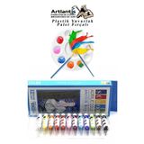 Akrilik Boya 12 Renk Tup 9Ml*12 Sudor Akrilik Boya 12 Li 1 Paket Ve Yuvarlak Resim Paleti Fircali 1 Paket 10 Hazneli Boya Paleti Sanatsal Boyalar Icin Palet Akrilik Boya