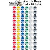 Akrilik Boya 3 ml 6 Renk 10 Paket Mini Küçük Akrilik Boya Taş Ahşap Seramik Tuval Alçı Tuval Etkinlik Boyama Sanatsal - Standart - Çok Renkli